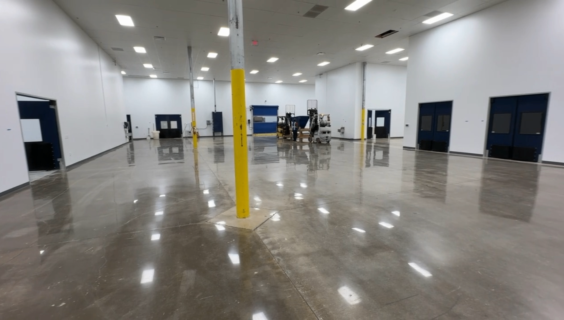 Polished warehouse floor
