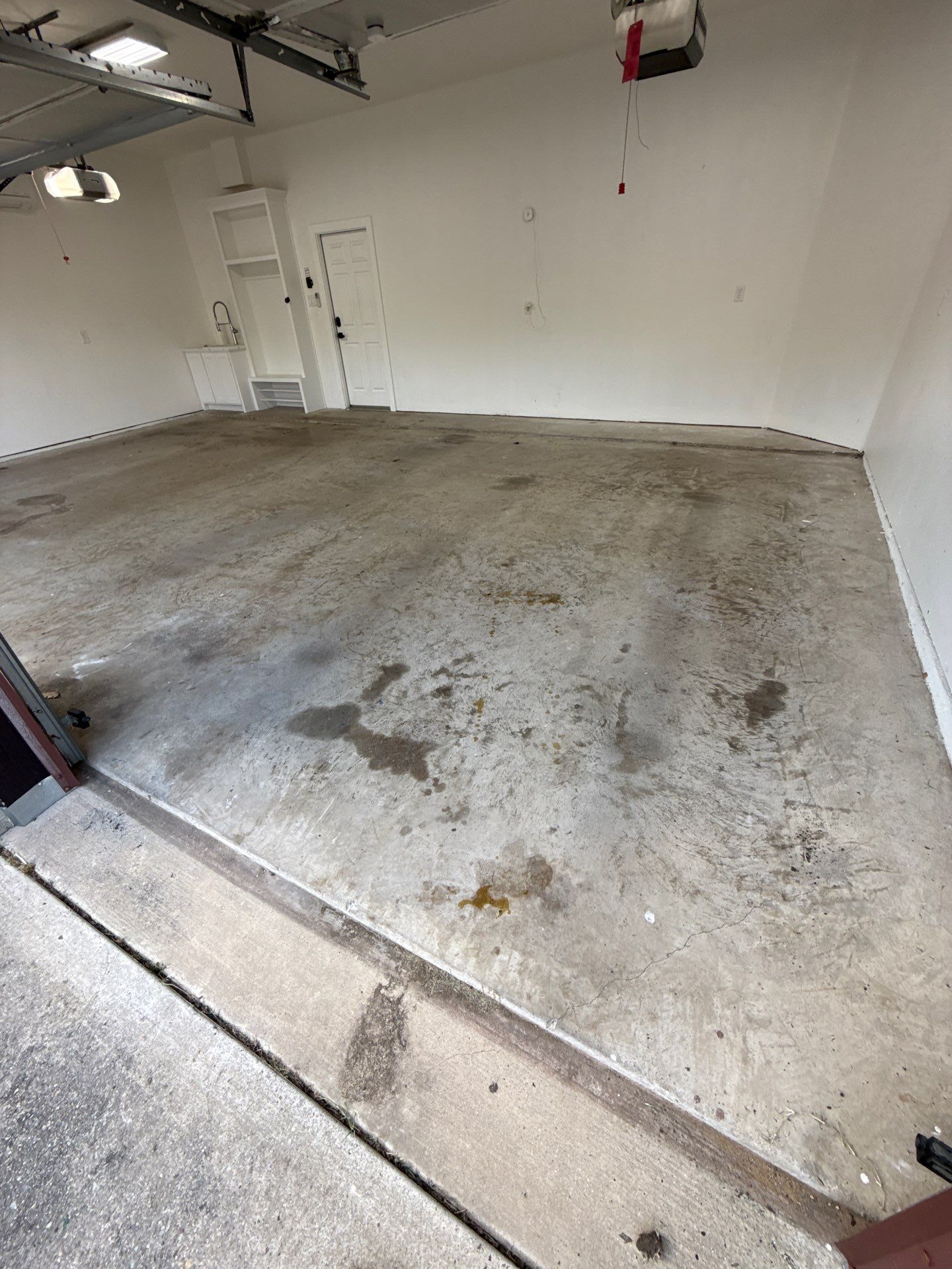 Before: Concrete garage floor before coating installation