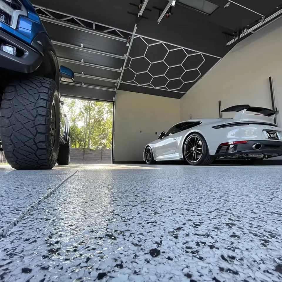Premium garage floor with luxury car