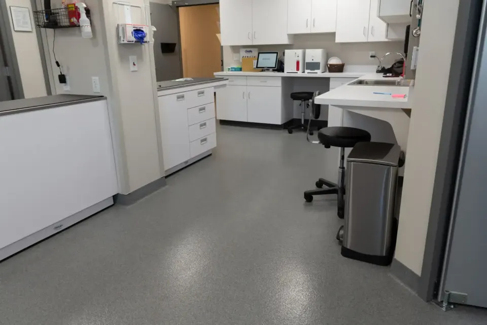Medical facility with epoxy flooring