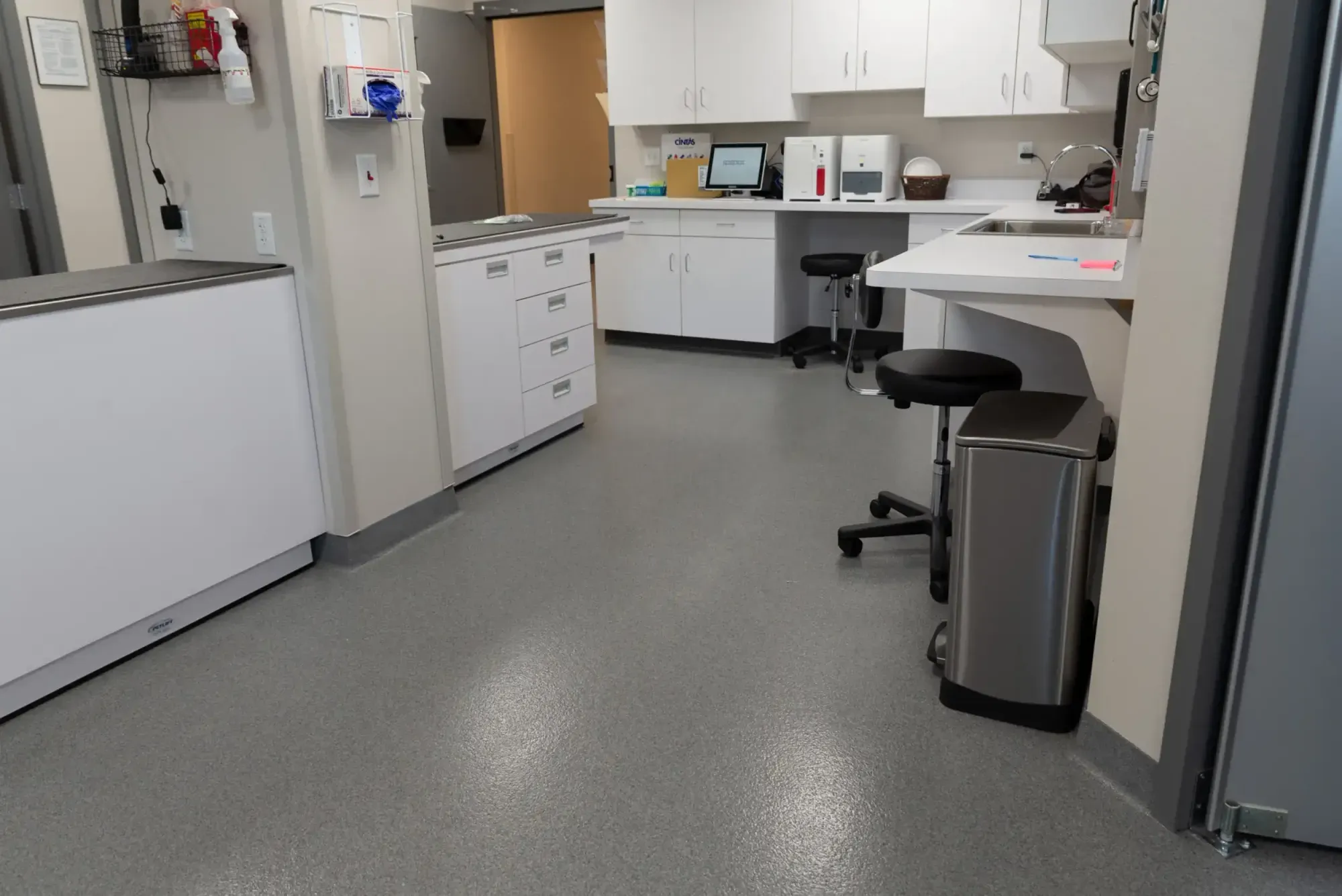 Medical facility with epoxy flooring