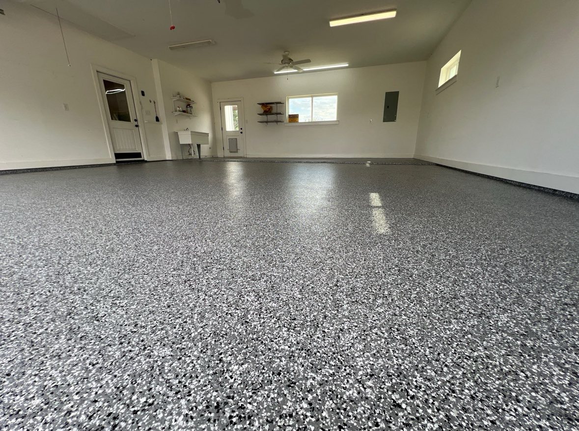 After professional garage floor coating installation