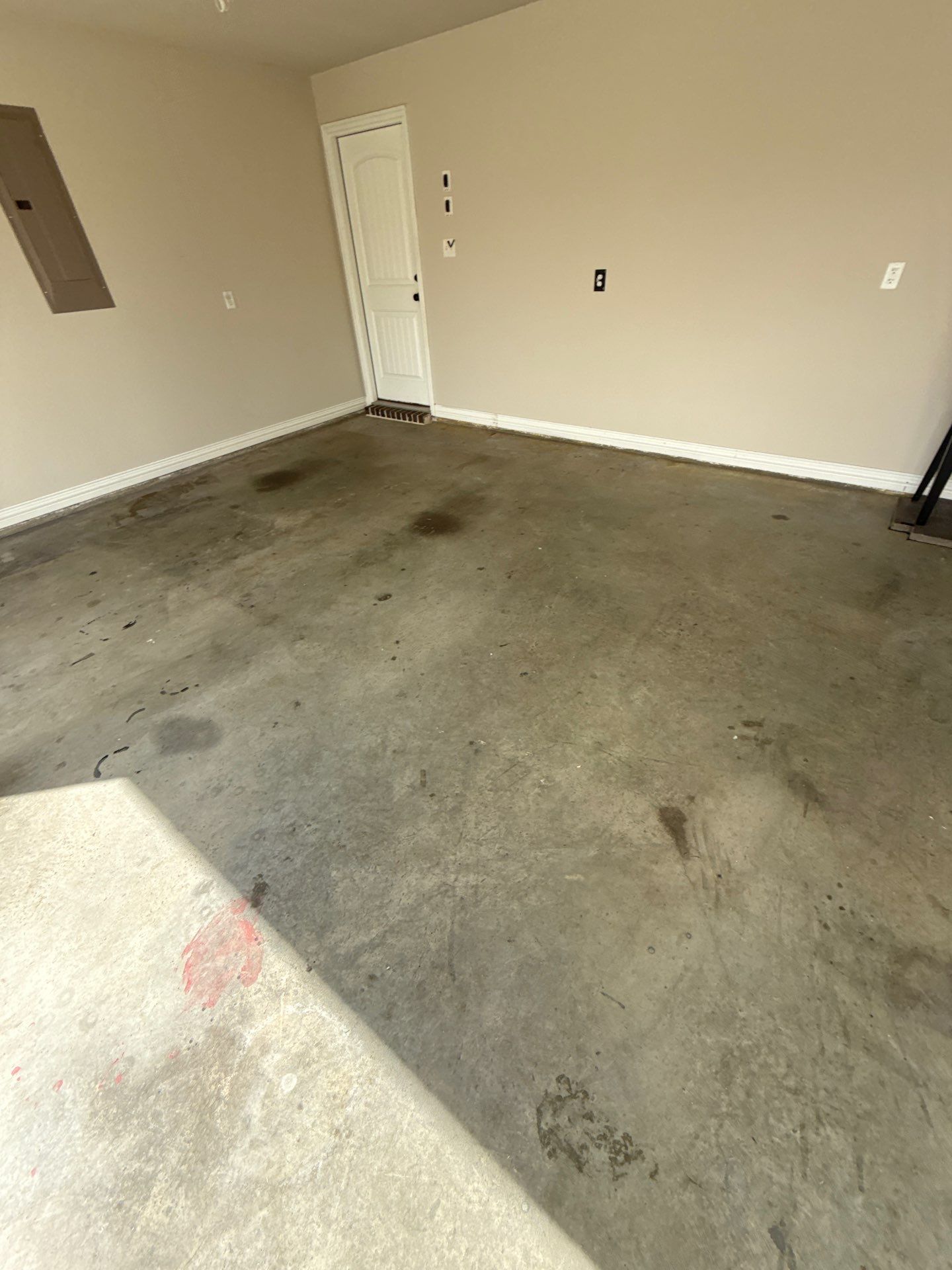 Before garage floor coating